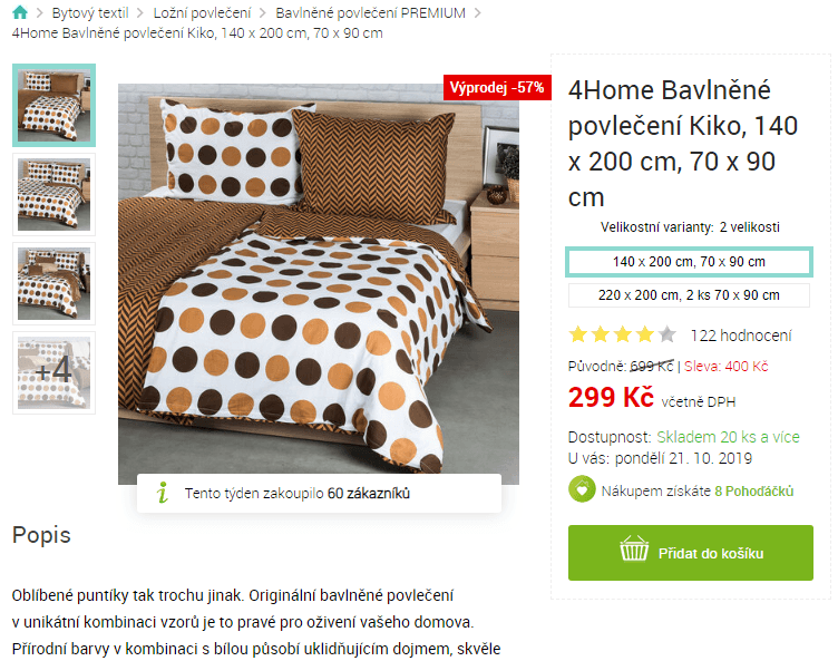 100% bavlněné povlečení Kiko, 2 velikosti