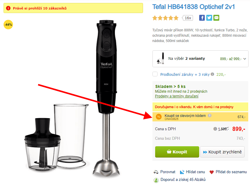 Tyčový / ponorný mixér Tefal OptiChef 