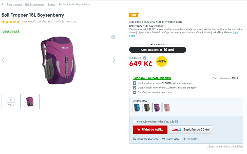 Dětský batoh Boll Trapper 18L