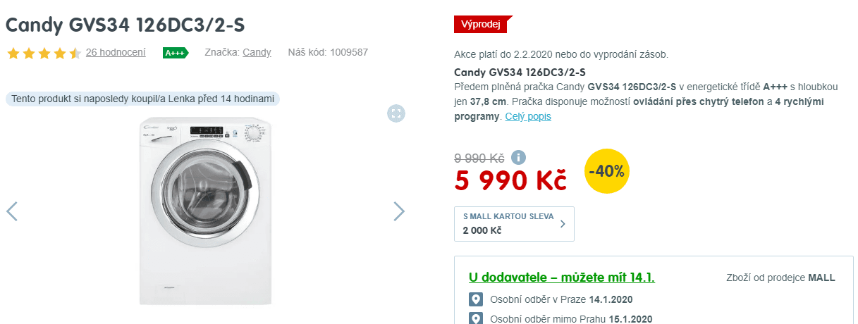 Candy, 6kg, 1200 ot., NFC, A+++