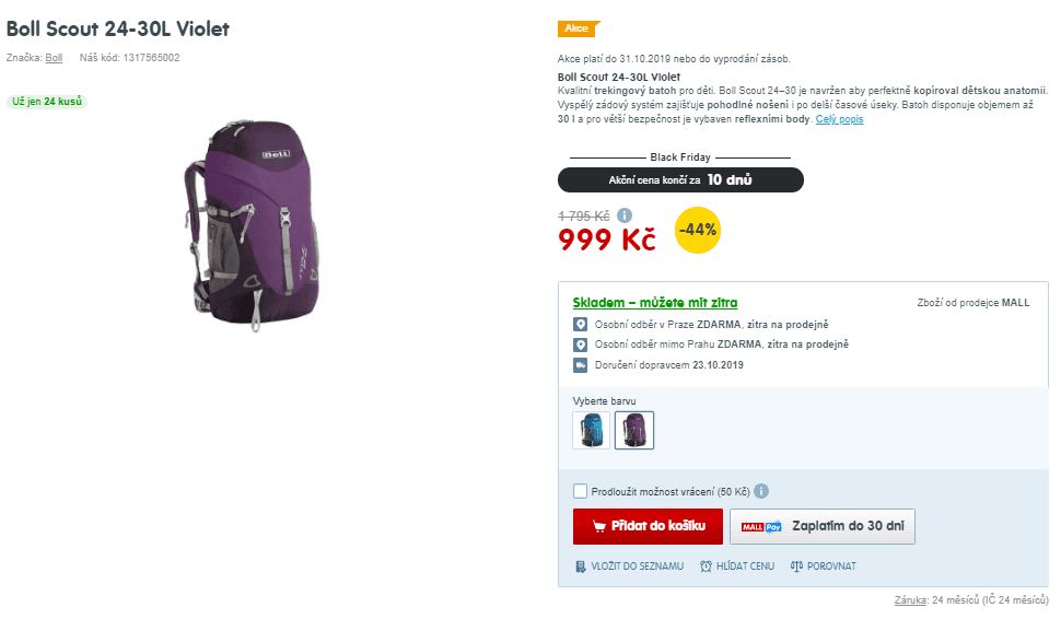 Dětský batoh Boll Scout 24-30L