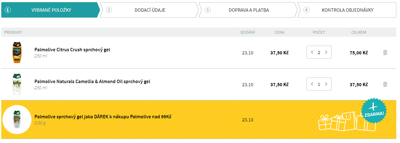 Sprchový gel zdarma k Palmolive