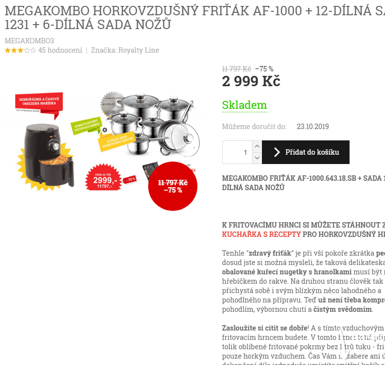 Air fryer, 12 dílná sada hrnců + 6 nožů