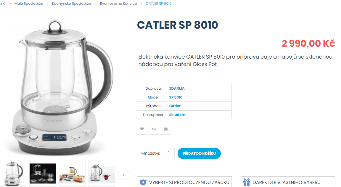 El. konvice na čaj, jogurty a nápoje Sage (Catler)