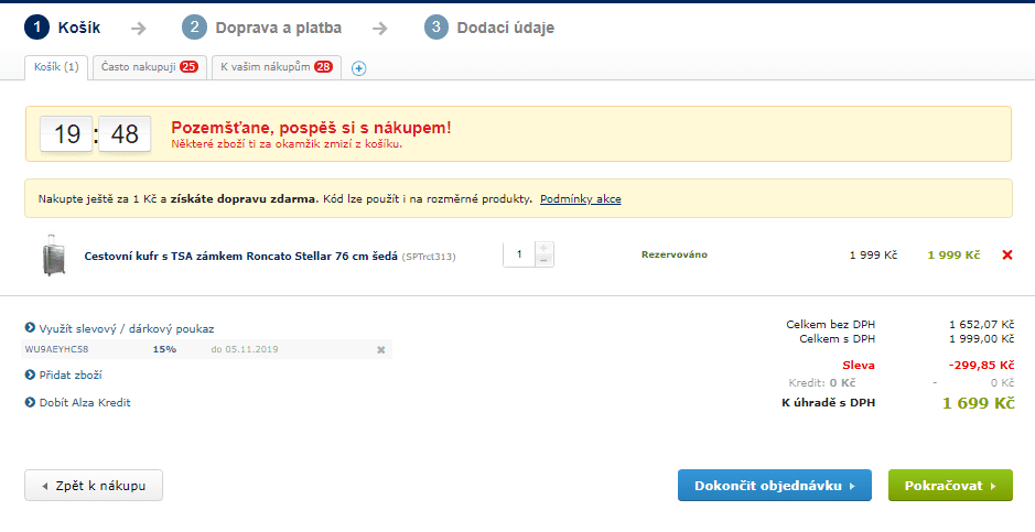 Cestovní kufr Roncato Stellar 117 l
