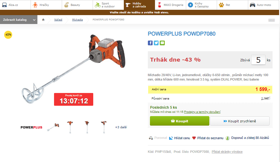 Aku míchadlo Powerplus POWDP7080