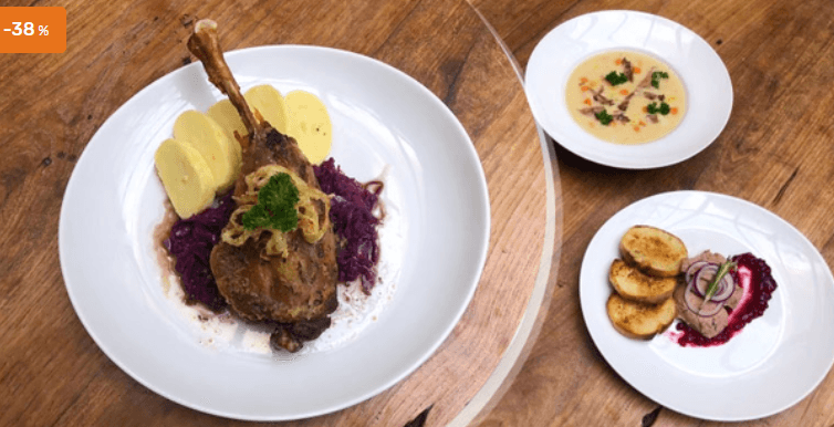 Svatomartinské menu s konfitovaným husím stehnem
