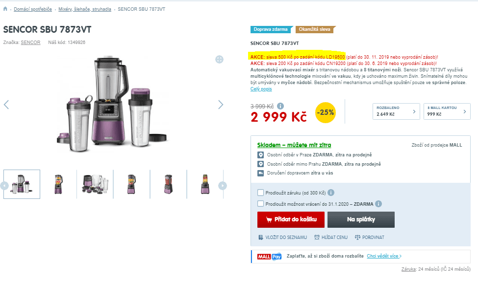 Vakuovací mixér SENCOR SBU 7873VT