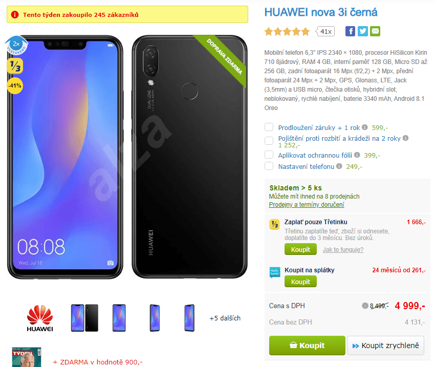Huawei, 8x 2,2GHz, 4GB RAM, 6,3", LTE