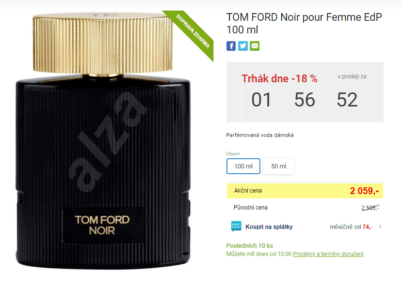 Dámský parfém TOM FORD Noir, 100ml