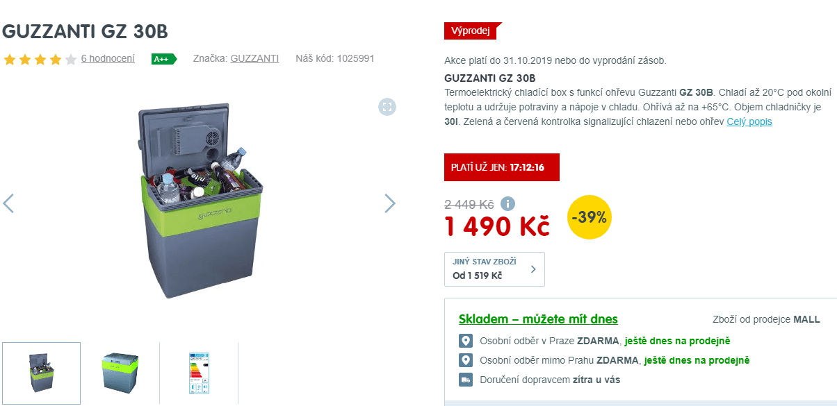 Přenosná lednice Guzzanti, 30l, i hřeje