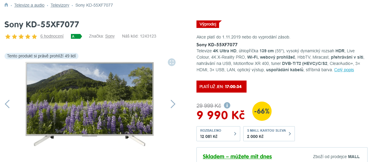Ultra HD Smart TV, HDR, 139cm, SONY