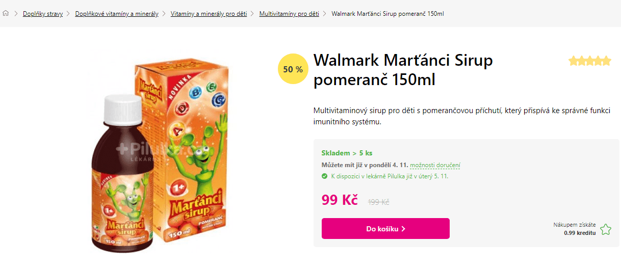 Marťánci Sirup pomeranč 150ml