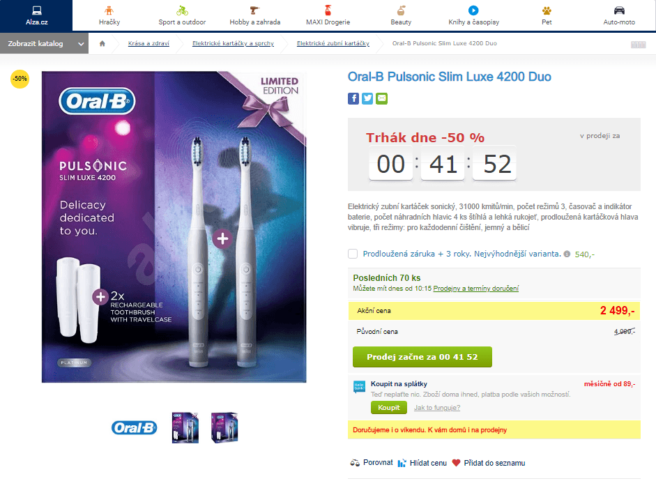 2x el. kartáček Oral-B Pulsonic Slim 