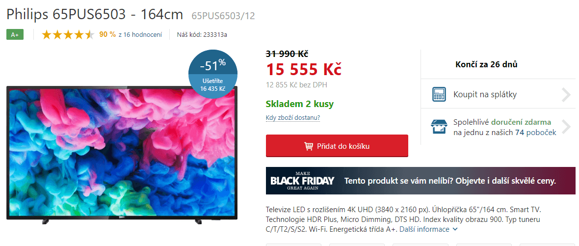Ultra HD Smart TV, HDR, 164cm, Philips