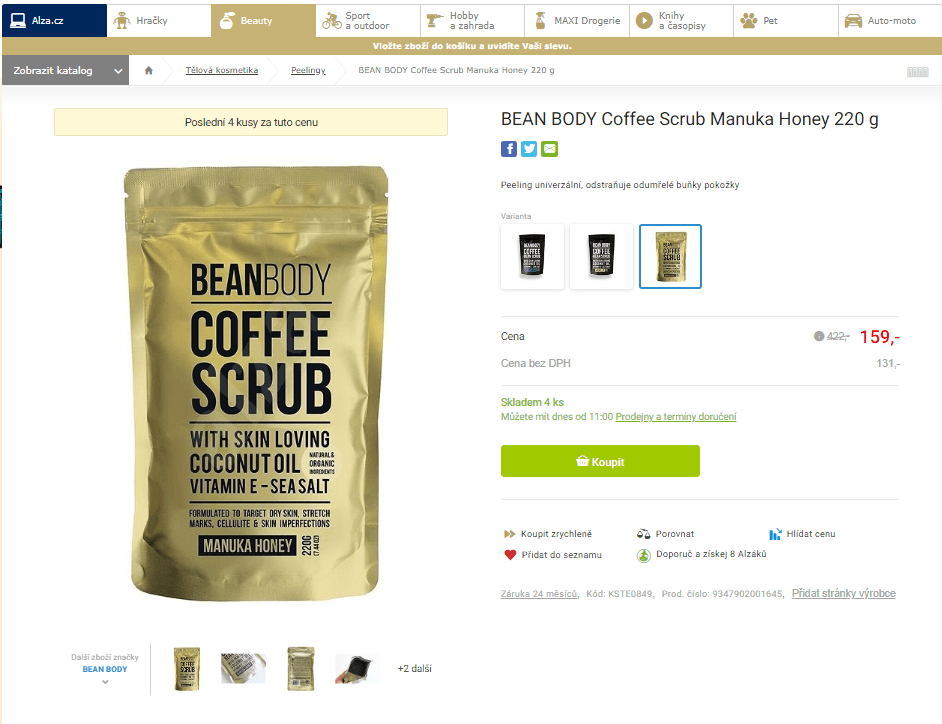 Peeling Bean Body Coffeescrub 220g
