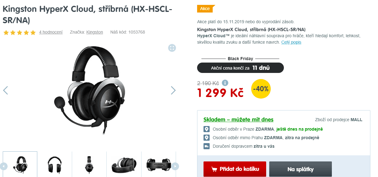 Herní sluchátka HyperX Cloud 