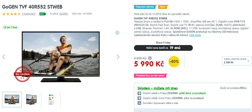 Full HD LED TV, Smart, 102cm, Gogen