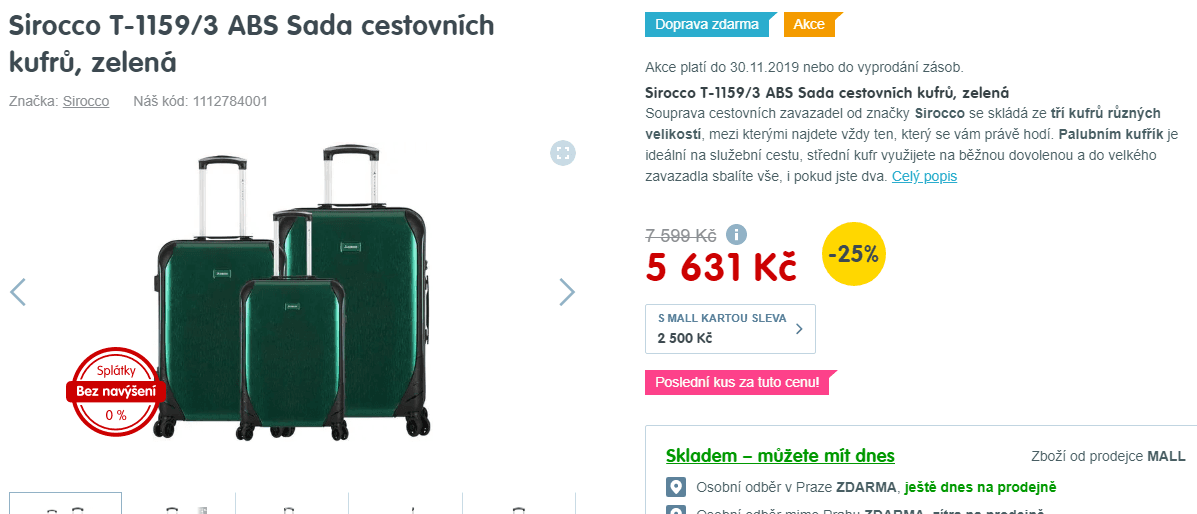 Sada 3 zavazadel Sirocco