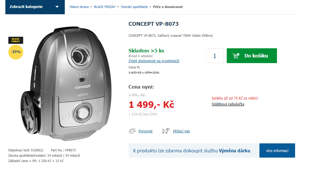 Sáčkový vysavač Concept, Hepa 12