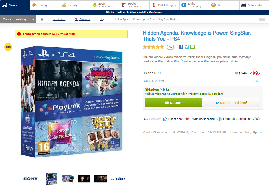 4 hry ze série PlayLink (PS4)
