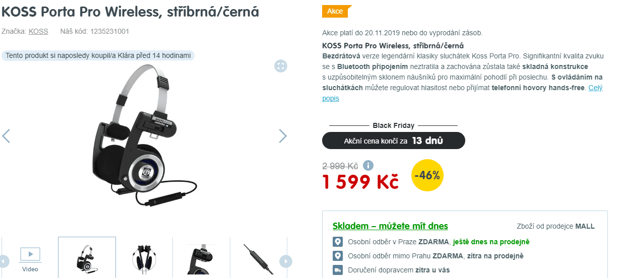 BT sluchátka Koss PORTA PRO
