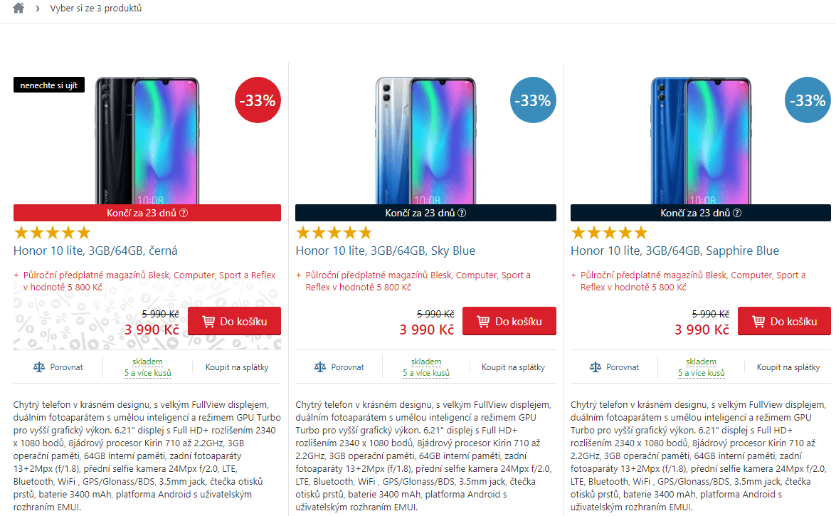 Honor, 8x 2,2GHz, 3GB RAM, 6,21", LTE, NFC