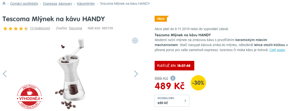 Mlýnek na kávu Tescoma HANDY