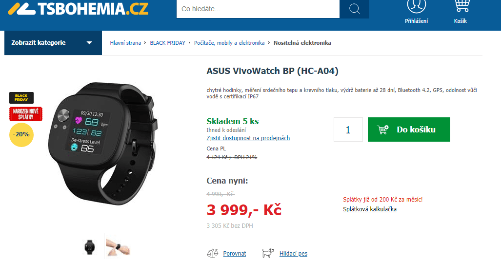 Chytré hodinky Asus VivoWatch BP
