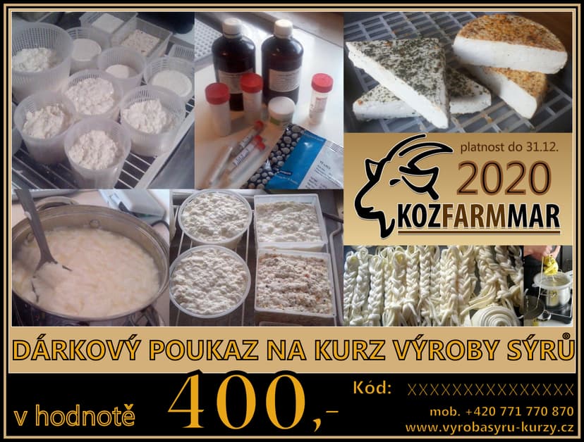 KURZ VÝROBY SÝRŮ - DÁRKOVÝ POUKAZ 