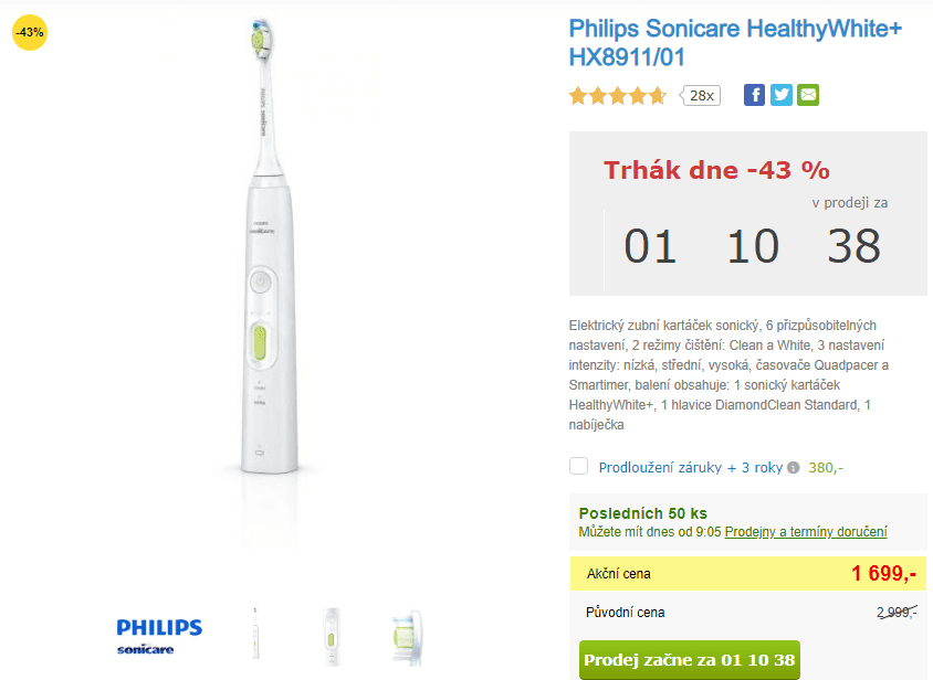 El. kartáček Philips Sonicare HealthyWhite+
