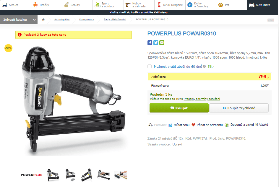 Sponkovačka POWERPLUS POWAIR0310