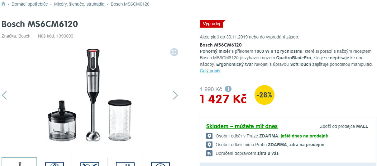 Ponorný mixér Bosch ErgoMixx Style