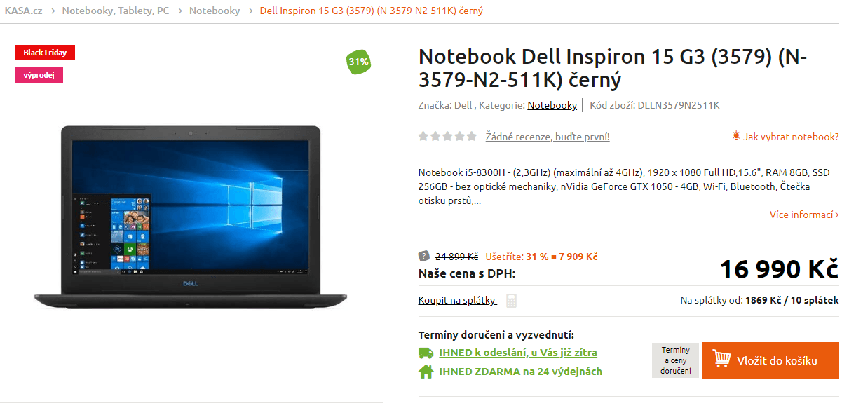 Dell, i5, 4GHz, 8GB RAM, 4GB Nvidia, 15,6"