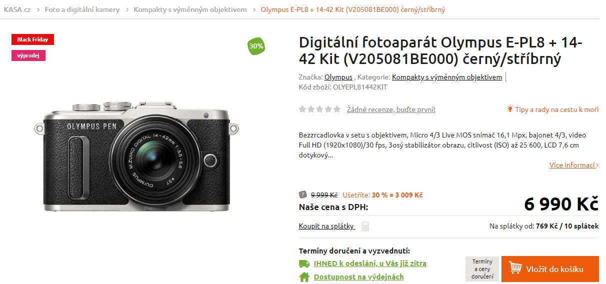 Olympus E-PL8 + objektiv 14-42 Kit