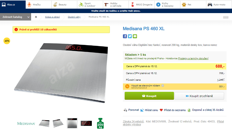 Osobní váha Medisana PS 460 XL