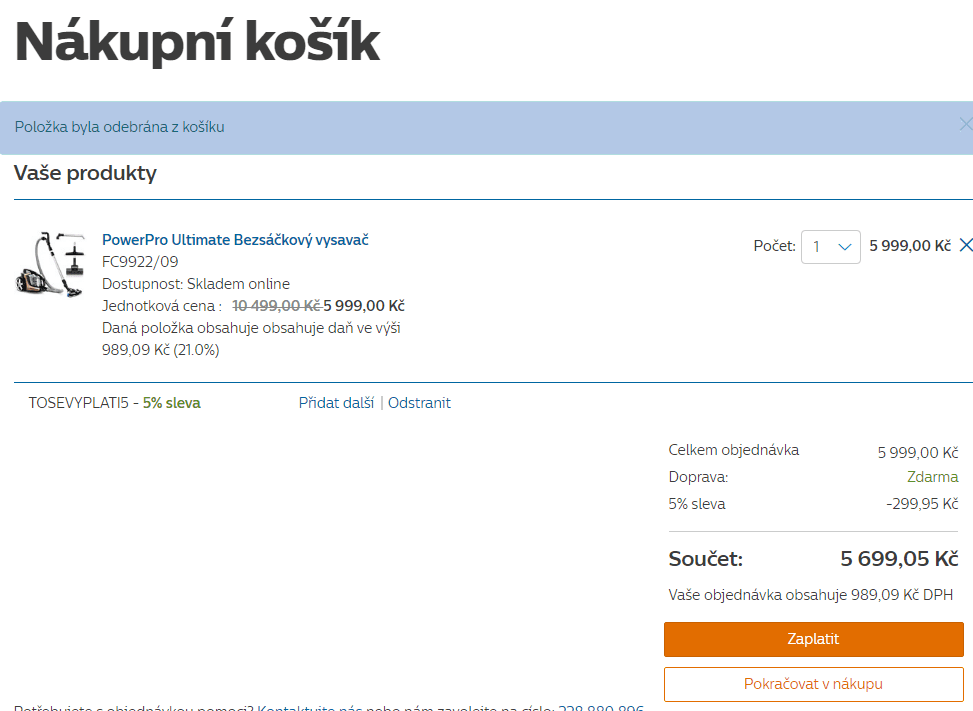 Bezsáčkový vysavač Philips PowerPro Ultimate