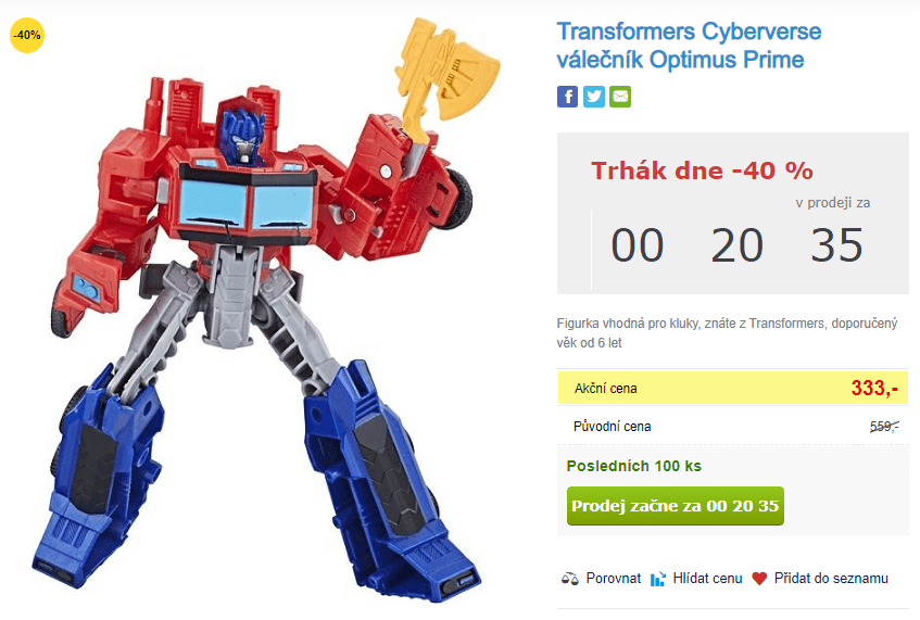 Transformers Cyberverse válečník Optimus Prime 