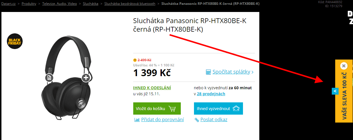 BT sluchátka Panasonic