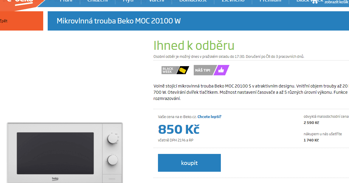 Mikrovlnná trouba BEKO MOC 20100W 