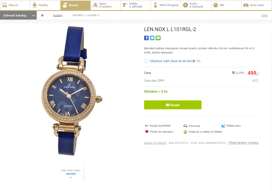 Dámské hodinky LEN.NOX L L101RGL-2