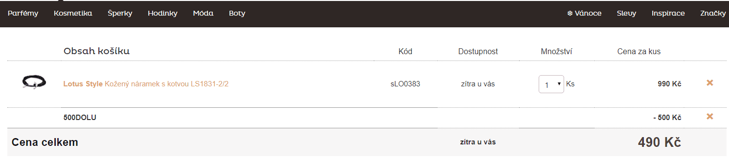 Kožený náramek s kotvou pánský Lotus