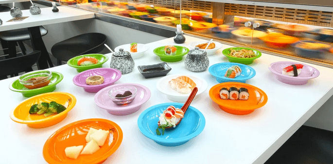 2 hodiny neomezené konzumace running sushi pro 1 