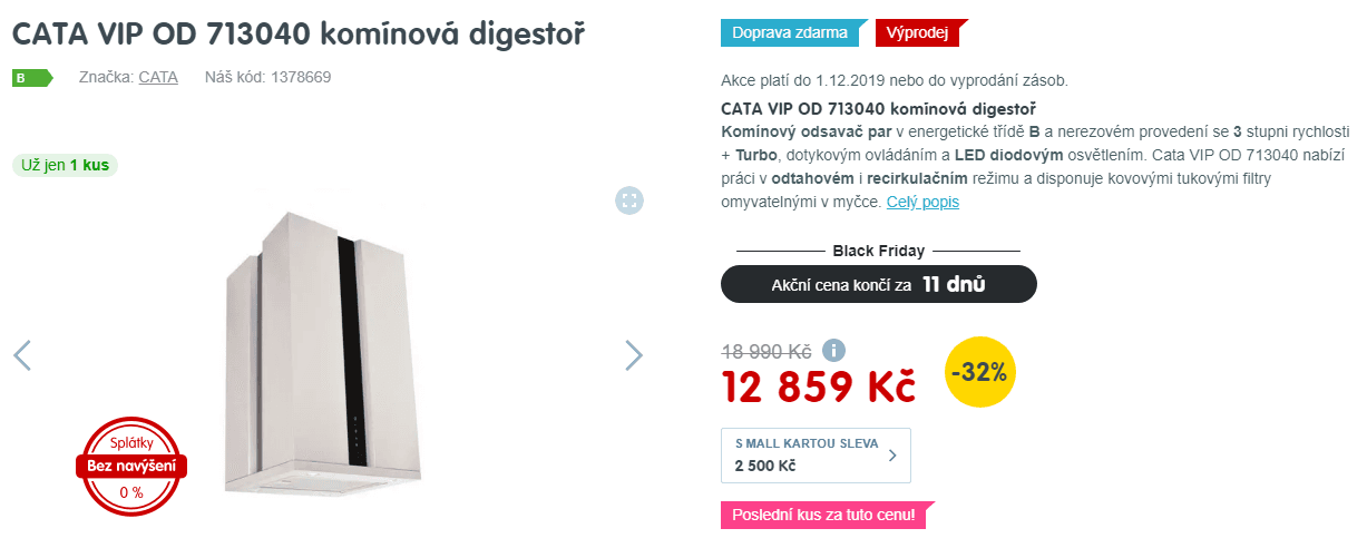 Ostrůvková digestoř CATA EMPIRE, 697m