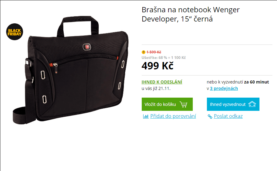 Brašna na notebook Wenger Developer, 15“