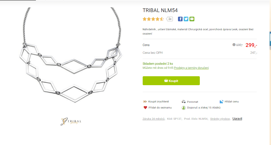 Náhrdelník Tribal NLM54, chir. ocel