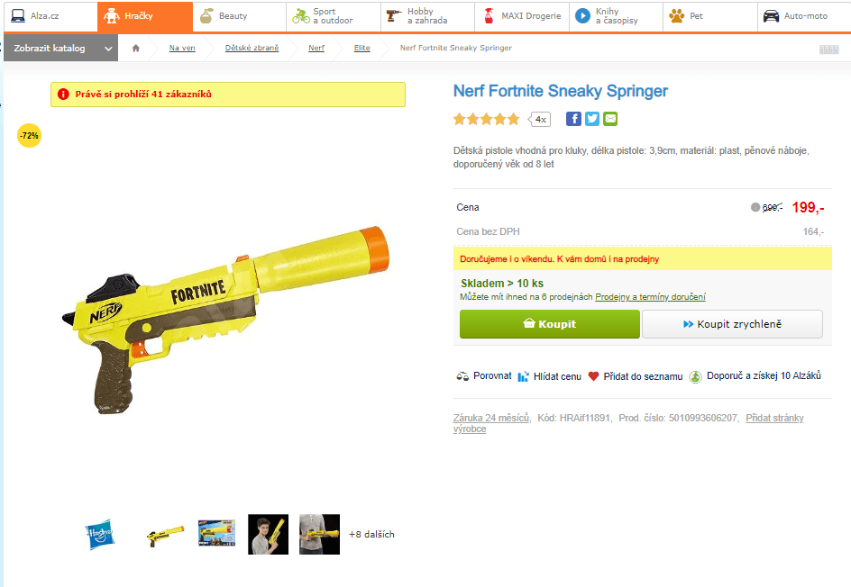 Pistole Nerf Fortnite Sneaky Springer