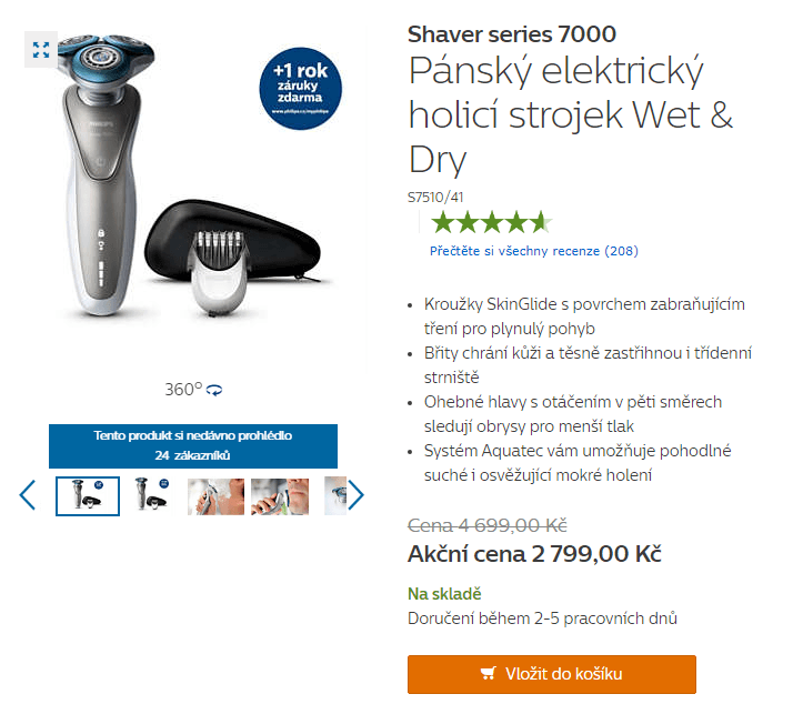 Pánský holící strojek Philips S7510/41