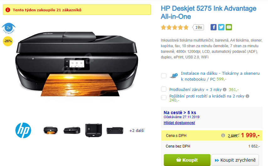 Barva, multifunkce, Wifi HP Deskjet