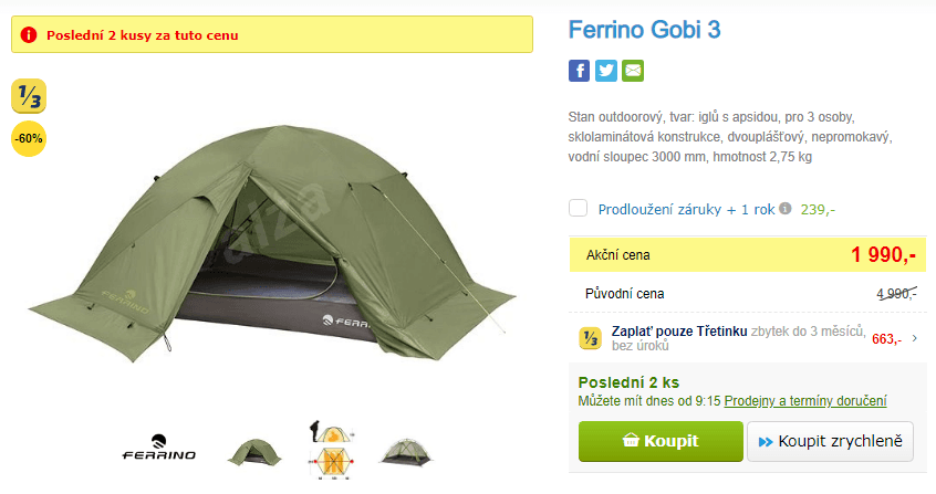 Stan pro 2 osoby Ferrino GOBI 3